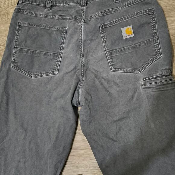 Carhartt Relaxed Fit Canvas Work Pants 36x34 Gray - Picture 3 of 4